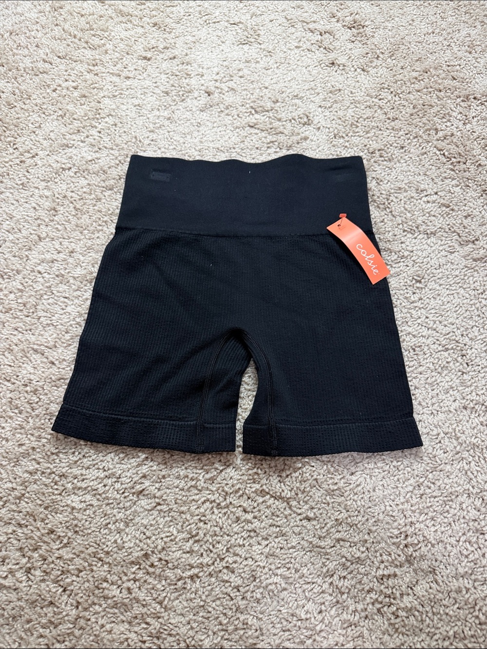 COLSIE High-Waist Black Ribbed Shorts